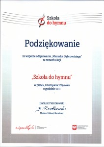 dyplom szkola do hymnu